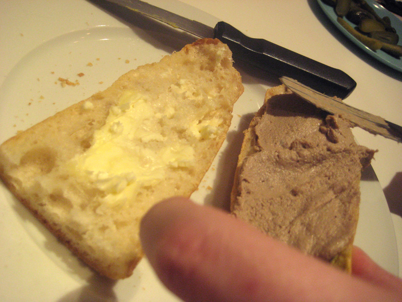 pate cornichon sandwich