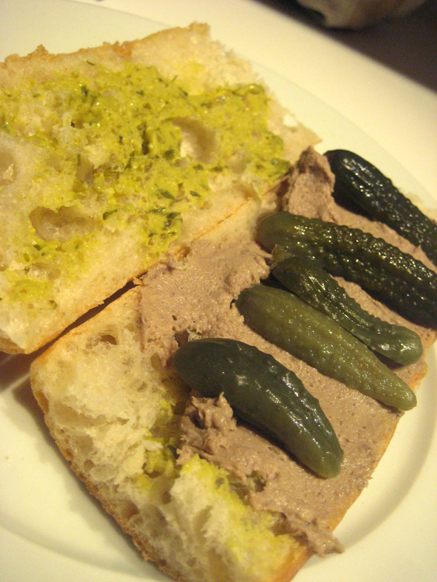 pate cornichon sandwich