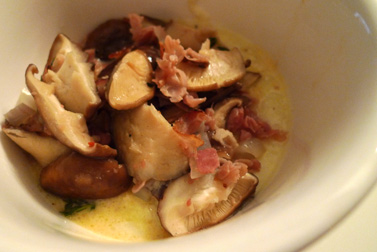 grits with ham and mushrooms