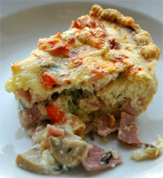 wild rice and ham quiche