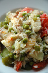 spanish style sausage and chicken