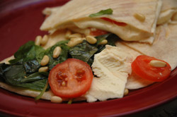 mozzarella basil tomato quesadilla