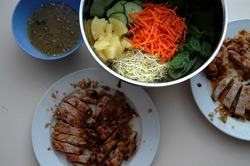 lemongrass pork vietnamese table salad