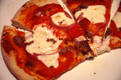 homemade pizza dough and sauce