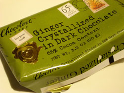 crystallized ginger in dark chocolate 