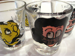 vintage shot glasses mr pink