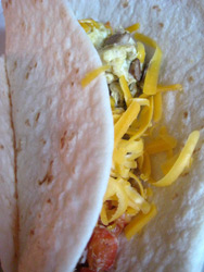 Egg, Mushroom and Roasted Red Pepper Burrito
